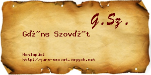 Güns Szovát névjegykártya
